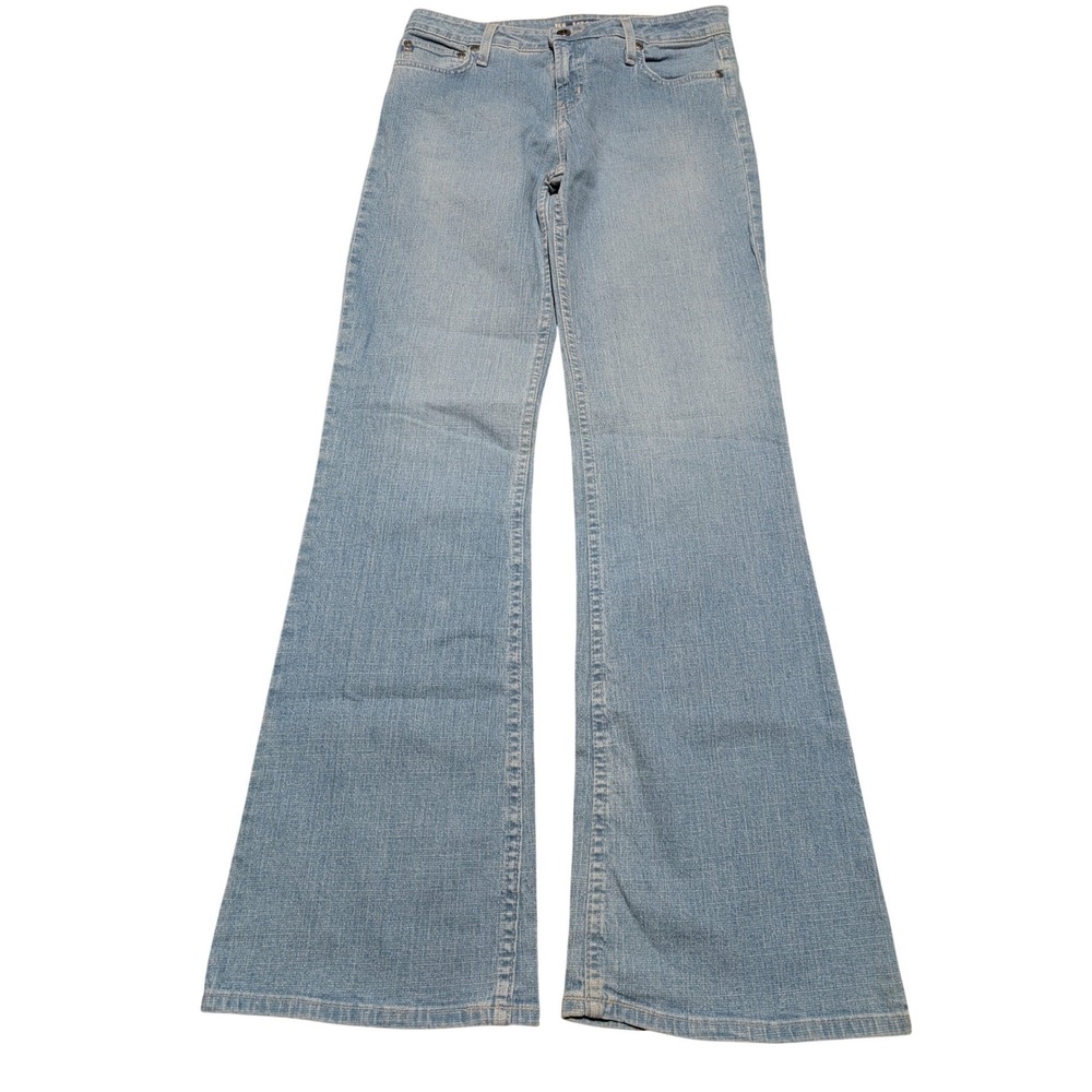LEI Flare Jeans Womens 7 Light Blue Denim Mid Rise Y2K Retro Wide Leg 2611820